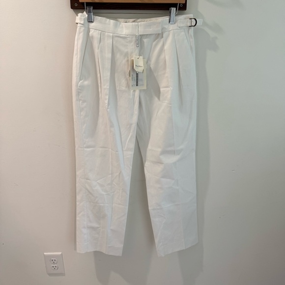 NWT MaxMara Lucas Optical White Long Trouser Size 10 - Picture 2 of 11